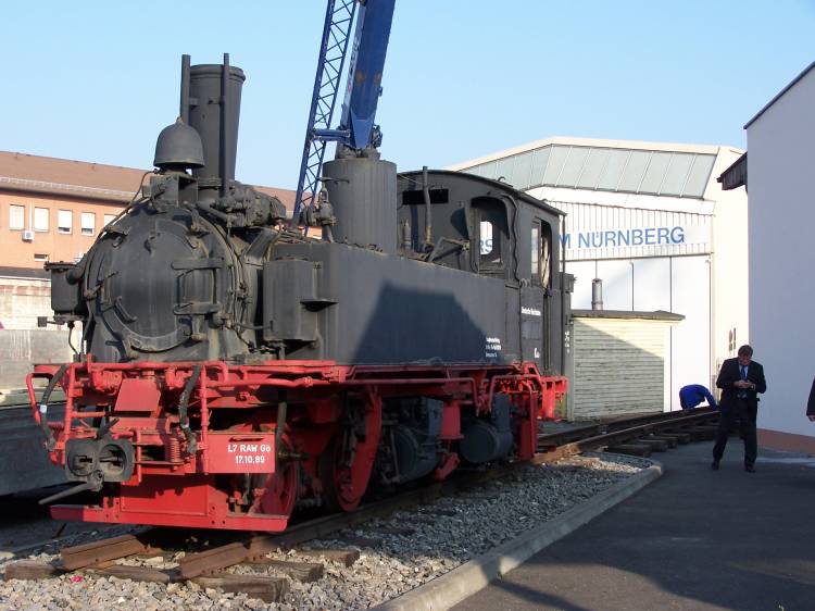 Noch steht sie auf dem Denkmalsockel in Nürnberg: die sächsische IV K 99 606. Foto: Thomas Moldenhauer